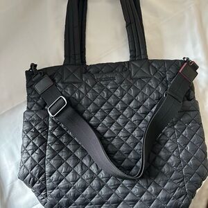 MZ Wallace Max Black Quilted Tote Bag EUC